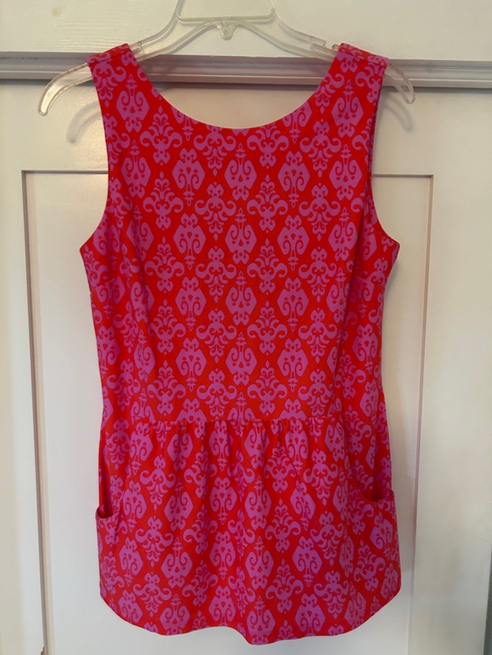 NWT Jude Connally Watermelon Pink and Red Millie Fleur De Lis Top